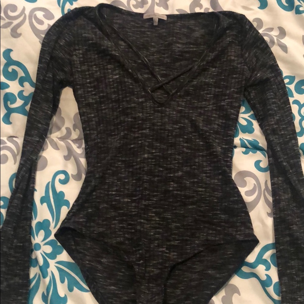 grey long sleeve bodysuit
